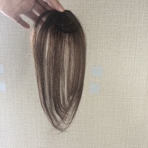 Extensions de cheveux Remy LONGFOR 8 pouces 3x4 pour femmes 4 #   Topper à <span class=keywords><strong>clip</strong></span> brun <span class=keywords><strong>clair</strong></span> avec <span class=keywords><strong>frange</strong></span> 3D 4 #   Franges 3D, extensions de cheveux de 8 pouces, 3x4 - Product Image 1