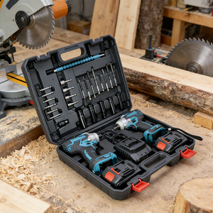 Kit <span class=keywords><strong>d</strong></span>'outils électriques multifonctionnel 2 en 1 à bas <span class=keywords><strong>prix</strong></span>, boîte à outils portable pour le perçage, la <span class=keywords><strong>d</strong></span>écoupe, le polissage, les travaux <span class=keywords><strong>de</strong></span> construction et <span class=keywords><strong>d</strong></span>'entretien - Product Image 1