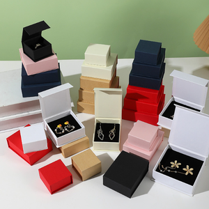 Best Selling Custom Logo Magnetic Flip Top Jewelry Box <b>Ring</b> Earring Necklace <b>Storage</b> Gift Packaging Box Custom Size Available - Product Image 5