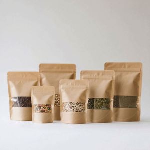 Wholesale Big Size Eco-Friendly Classic Brown Kraft Paper <b>Bags</b> with Custom Screen Printed Logo and Handles - Product Image 6