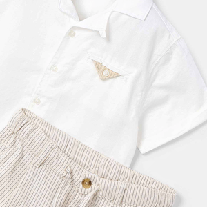 Completo Lussuoso per Neonato di Marca, <span class=keywords><strong>Abbigliamento</strong></span> Bimbo 1 Anno, Outfit Casual Estivo a Due Pezzi in Cotone a Righe con Pantaloncini - Product Image 3