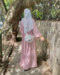 Ашулман, мусульманское длинное платье на заказ, женское платье, мусульманское 2023, розовое атласное абайя от Jeddah - Product Image 5