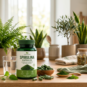 Poudre de spiruline pure, premium, végétalienne, sans gluten, antioxydante, superaliment vert, complément alimentaire 1 kg, nutrition naturelle à base de plantes - Product Image 1