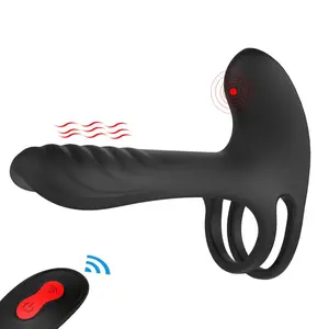 Pengendali jarak jauh Cincin penis bergetar stimulator klitoris g spot vibrator cincin penis untuk pria