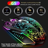 Precio de fábrica 7 colores Dzzling Light 6D 3600 Dpi Ratón con cable para e-sports Gaming G5 Game Office Mouse
