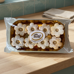 Pâtisserie aux fleurs de noisette Tissi 170g X 8 pièces, saveur chocolat, texture semi-molle, biscuits formés, sac TBB SRL modèle 0200263 - Product Image 2