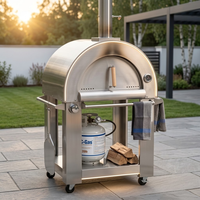 Four à pizza extérieur modulaire en acier inoxydable 304, haute puissance BTU, avec briques réfractaires, pour jardin et patio, sécurité anti-flamme, facile à déplacer, vente en gros