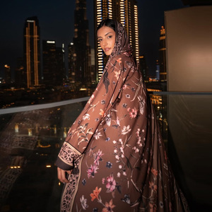 New Bán buôn phụ nữ của quần áo thanh lịch khiêm tốn Cardigan abaya Dubai hồi giáo ăn mặc trong phong cách mở 2 cái in ấn từ Thổ Nhĩ Kỳ - Product Image 3