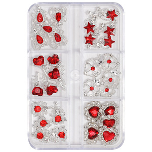 6 rejillas de gemas 3D de metal con diamantes de imitación para <span class=keywords><strong>uñas</strong></span>, diseños de <span class=keywords><strong>Sailor</strong></span> <span class=keywords><strong>Moon</strong></span>, corazón, varita mágica, decoración de San Valentín, gran oferta - Product Image 6