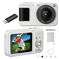 Cámara Digital 4K 64MP con Autoenfoque, Pantalla de 2.8'', Plástico Compacto, para Vlogging, Batería de 1200 mAh, MicroSD de 32GB, CMOS, Gran Angular de 90°, para Niños