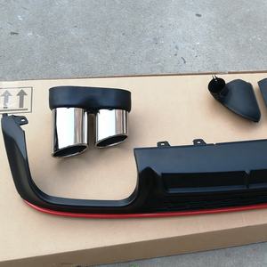 Difusor de parachoques trasero para coche, difusor de tubo de escape S6 con tira roja, color negro grueso, reajuste para <span class=keywords><strong>Audi</strong></span> <span class=keywords><strong>A6</strong></span> 2019 <span class=keywords><strong>2020</strong></span> 2021 2022 - Product Image 3