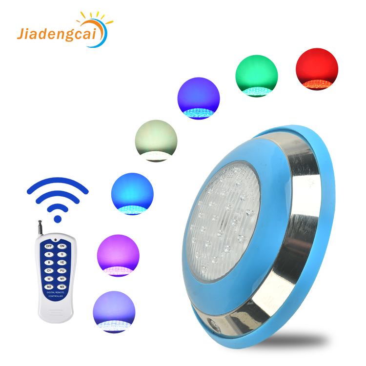Stainless Steel Resin RGB Light IP68 Upgraded Remote Control Led Underwater Swimming Pool Lights