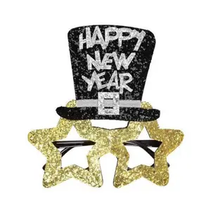 Happy New Year Pentagon Glasses New Year Glasses Party Props