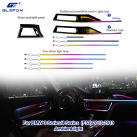 Pour BMW F30 / F32 2013-2019, kit d'éclairage ambiant intérieur de voiture Glefon 64 couleurs, commande par application, 12V 3-5W, plug and play, lampe d'ambiance