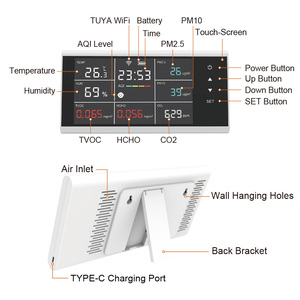 Monitor de Calidad del Aire Multifunción 11 en 1 con Pantalla Táctil y App Tuya Wifi, Sensor de CO2, PM2.5/10, Humedad y Temperatura - Product Image 1