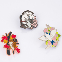 Épingles à revers en métal personnalisables pour animaux, mignonnes, plaquées nickel noir, badges en émail pour l'artisanat décoratif