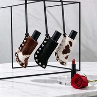 Pochette à bijoux et maquillage, porte-clés, étui à rouge à lèvres en cuir pour voyage