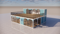 Skyacross Maisons modulaires préfabriquées personnalisées 20Ft 40Ft Coffee Shop Container Restaurant avec cuisine