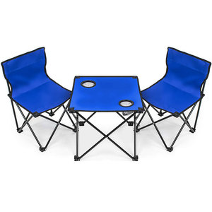Ensemble <span class=keywords><strong>table</strong></span> et chaise pliantes portables en <span class=keywords><strong>fer</strong></span> confortables pour bébés et enfants, sans accoudoirs, pour la plage et les parcs (Malaisie) - Product Image 3