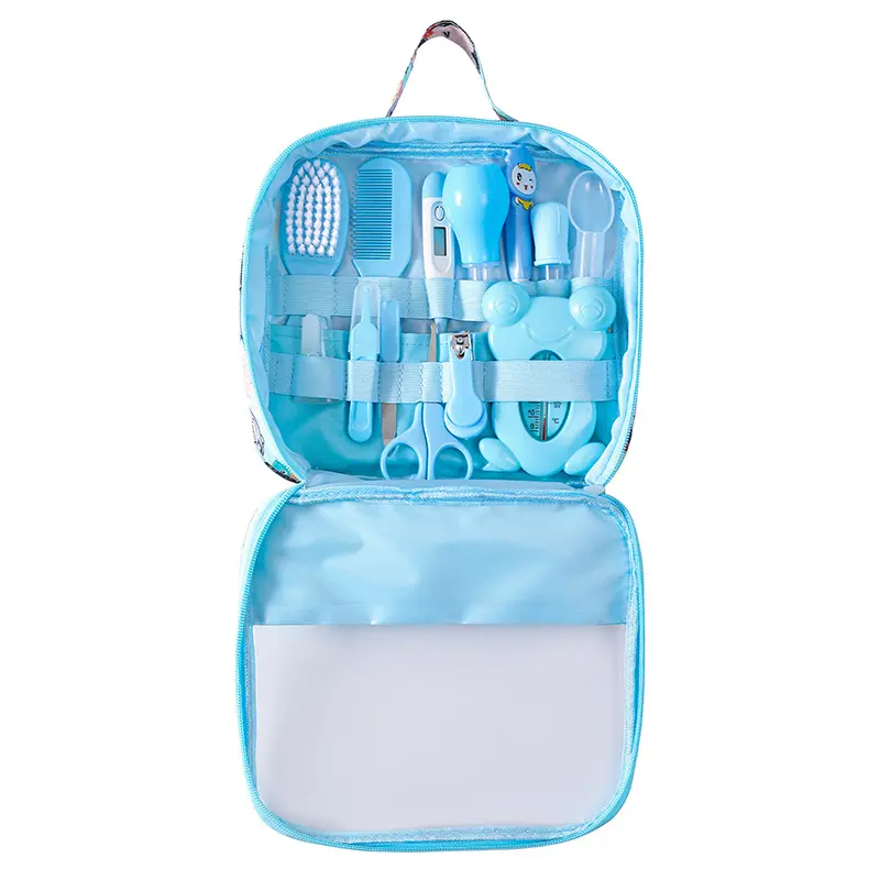 Set di borsa per la cura del bambino nuovi prodotti per bambini aspiratore nasale per bambini pinza per unghie termometro 13 pezzi per la pulizia quotidiana