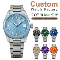 Fabricant de montres personnalisées OEM avec logo, mouvement Miyota 9015, lunette en céramique, acier inoxydable 316L, luminescence BGW9, montre-bracelet 38 mm.