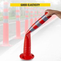 Poste de Advertencia Flexible de TPU de 75 cm, Delimitador de Tráfico de Alta Visibilidad, Bolardo Reflectante de Seguridad Vial para Estacionamientos y Carreteras