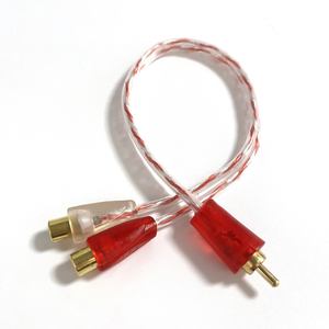 Divisor en Y 2RCA con Conectores Niquelados, Cable de Audio Estéreo 1 a 2, Trenzado Transparente - Product Image 1