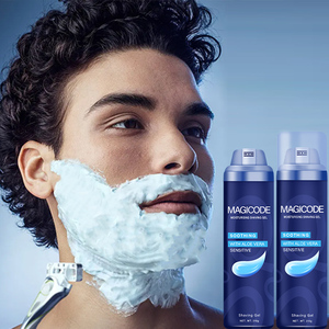 Gel de afeitar para hombres, <span class=keywords><strong>espuma</strong></span> rica en frío para calmar la piel <span class=keywords><strong>con</strong></span> ingredientes hidratantes, Aloe Vera, fácil de limpiar, Gel de afeitar hidratante - Product Image 2