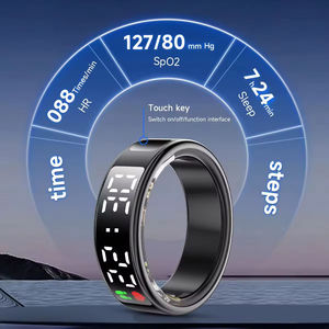 SR08 Metal Smart Ring With <b>Digital</b> Display, IP68 Waterproof, Swim Sleep Fitness Health Tracker, Without Charging Case IP68 Water - Product Image 4