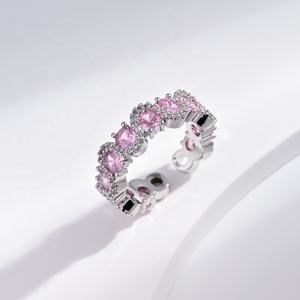 Anillo de plata de ley 925 con circonitas, estilo tenis, de lujo, con incrustaciones completas de piedras, para mujer, grueso, con diamantes, de promesa, de compromiso, anillos finos, precio de fábrica. - Product Image 3