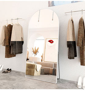 Specchio da pavimento in metallo grande arco dorato lungo lungo da parete appoggiata all'ingrosso della fabbrica specchio incorniciato - Product Image 6