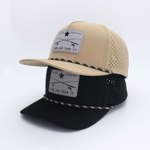Gorra de Golf de 5 Paneles en Tela, Diseño Impermeable de Alto Rendimiento, Visera Curva Moderna, Parches de Goma Personalizados con Letras Impresas - Product Image 2
