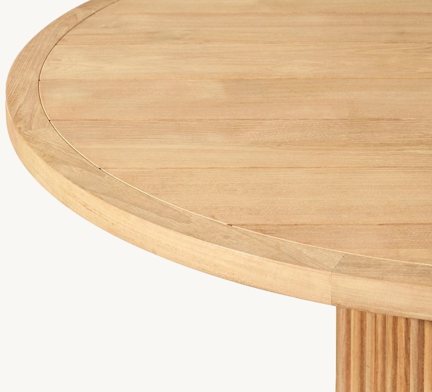 2024 Byron Teak Round Dining Table Outdoor Teak Wood Combination Table And Chair