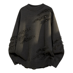 Pull en coton tricoté personnalisé pour homme, motif design, col rond, manches longues, collection hiver 2026 - Product Image 3