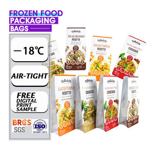 Venta caliente personalizada buena impresión 8 sello lateral refuerzo de fondo plano albóndigas embalaje de aperitivos bolsa de pie de grado alimenticio - Product Image 1