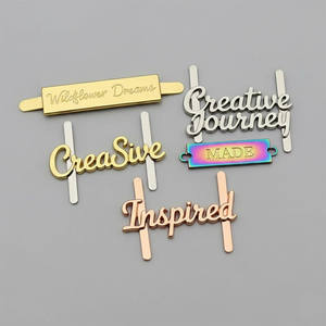 無料デザイン、パーソナライズされた合金製縫い付けカスタムプリント3Dエンボス加工エコフレンドリーメタルブランドロゴラベル（衣類、靴、バッグ用） - Product Image 2