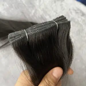 100% ujung tebal satu Donor rambut manusia mulus lubang pakan rambut