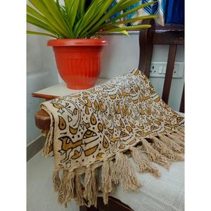 Classy & Cute Handcrafted Premium 100% Cotton <b>Throw</b> <b>Blanket</b> Printed Tassels Eco-friendly Lightweight All-Season Home Decor - Product Image 2