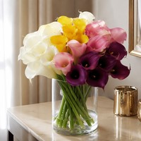 Realistische Künstliche Calla-Lilie Einzelner Stiel 67cm Wasserfeste Plastikblume für Hochzeit Heimdekoration Großhandel
