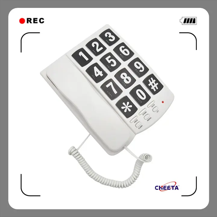 Large Letter Display Keypad Volume Adjustment Big Numbers Home Cord Telephone for Seniors Elderly Loud Emergency