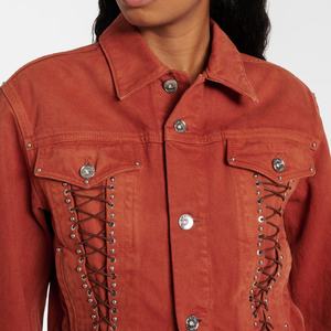 Nuevo Diseño de Jeans de Mezclilla de Cintura Alta para Mujer y Chaqueta para Mujer, Conjuntos de Mujer con Patrón Personalizado Ajustado - Product Image 3