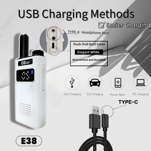 Giá rẻ hơn PMR Fres miễn phí-giấy phép Trắng Walkie Talkie E38 thông qua CE LED hiển thị <span class=keywords><strong>Analog</strong></span> hai cách phát thanh cho các cửa hàng trường học - Product Image 3