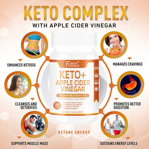 Vinaigre de cidre de pomme Keto avec logo personnalisé, force maximale, cétones exogènes, améliore l'énergie et la concentration, utilise les graisses, 60 capsules - Product Image 4