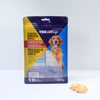 Paquet de nourriture paquet de casse-croûte plat pochette debout à fond carré, pochette debout pour les aliments pour animaux de compagnie