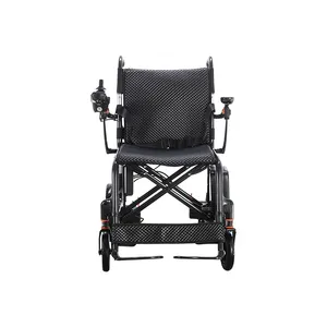 كرسي متحرك قابل للطي كهربائي خفيف الوزن مصنوع من ألياف الكربون يتميز بالقدرة على التحكم في الوزن والقدرة على العمل بجهد