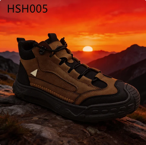 Bottes de randonnée ZYF, Foggy Mountains, semelle en caoutchouc à adhérence supérieure, chaussures de randonnée en cuir nubuck noir/marron, HSH005 - Product Image 2
