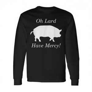T-shirt à manches longues unisexe à col rond Oh Lard Have Mercy, chemise promotionnelle - Product Image 2