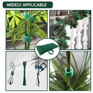 Attaches et sangles pour plantes en nylon vertes, réutilisables et réglables, avec attaches auto-agrippantes, idéales pour les plantes grimpantes et les guirlandes. - Product Image 4