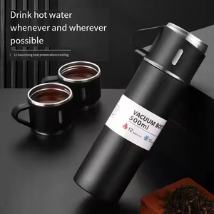 Popular Business 500ml Gift Box Set Portable Business <strong>Cup</strong> Stainless Steel Thermos <strong>Cup</strong> <strong>One</strong> <strong>Cup</strong> Flasks Water Bottle With 3 Lids - Product Image 4