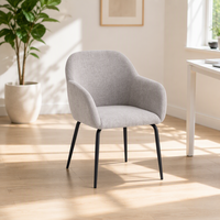 Chaise de salle à manger de style nordique minimaliste avec revêtement en tissu, base en métal et pieds antidérapants pour salon, appartement, maison